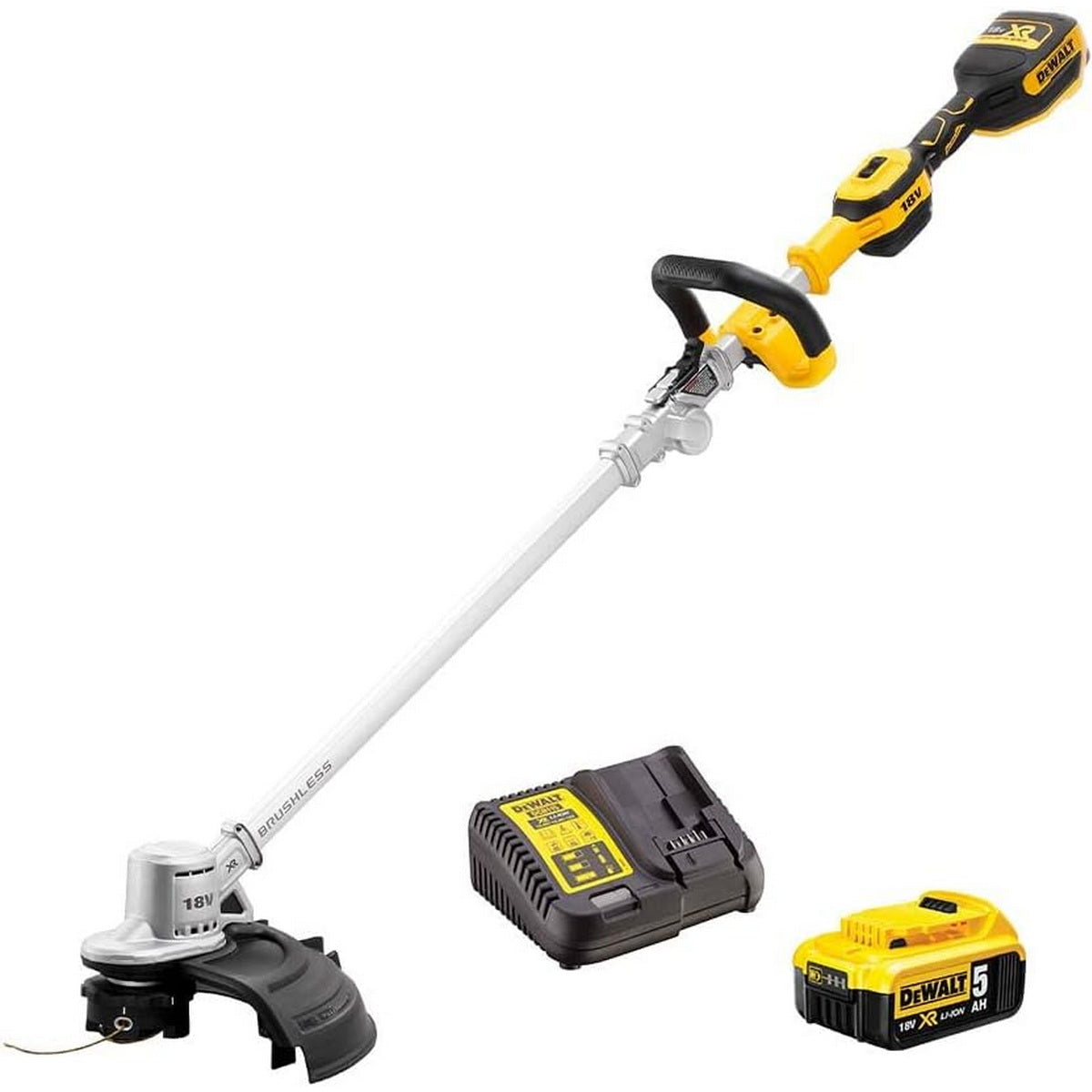 DeWalt DCMST561P1-QW Brushless Χλοοκοπτικό Μπαταρίας 18V Li-Ion Με Σπαστό Άξονα 36cm Με Μπαταρία 5.0Ah