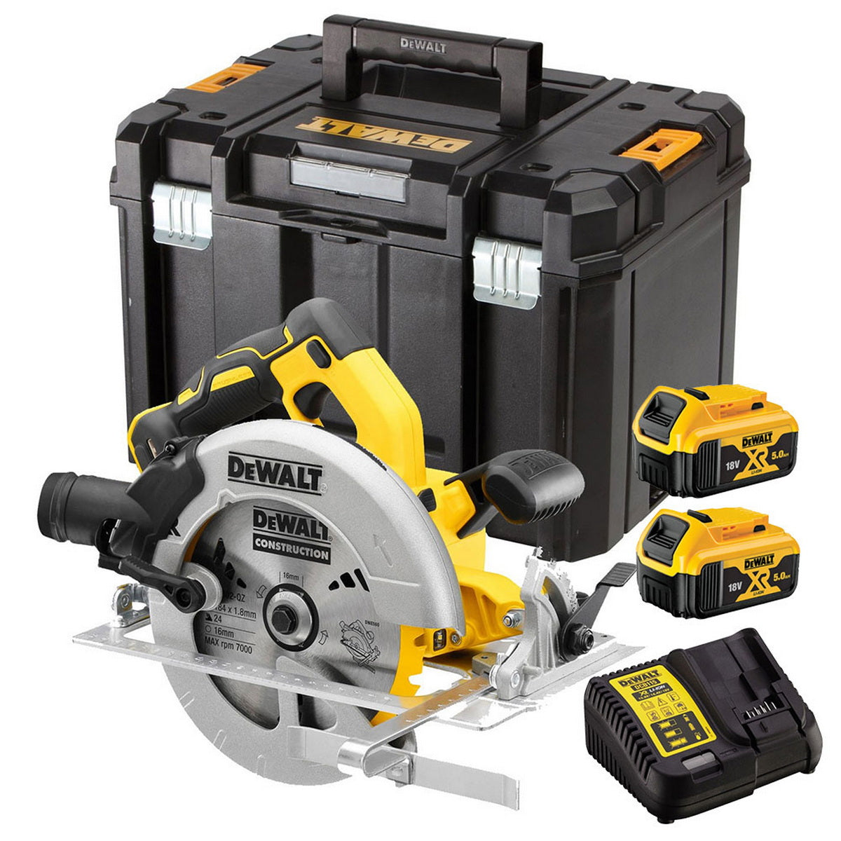 DeWalt DCS570P2-QW 18V XR Brushless Δισκοπρίονο Μπαταρίας 18V Li-Ion 184mm Με 2 Μπατ.5.0Ah Βαλίτσα T-STAK