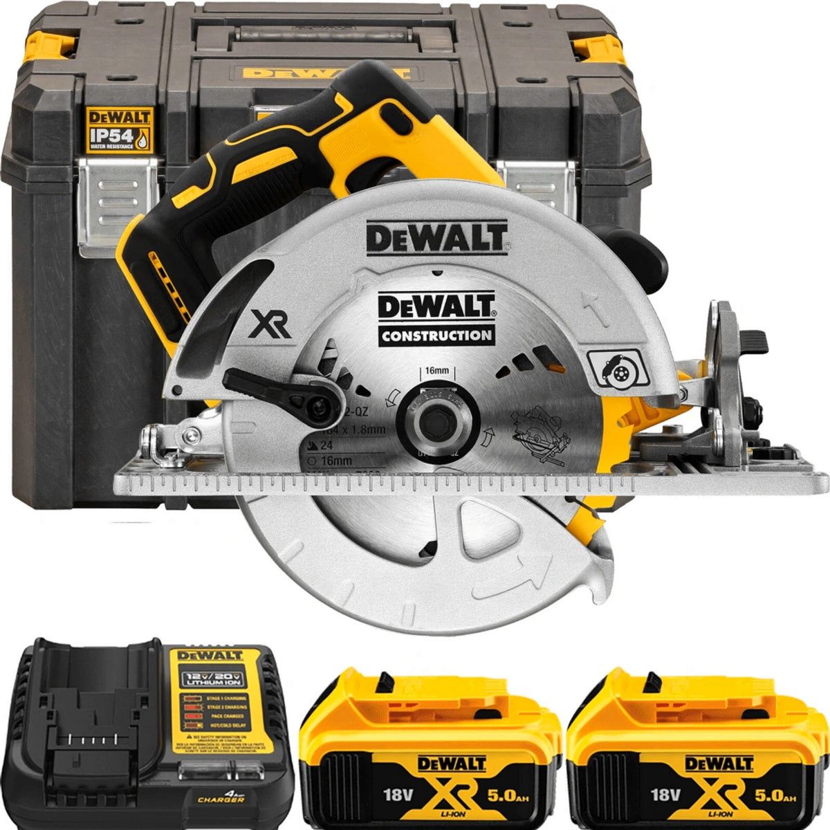 DeWalt DCS570P2-QW 18V XR Brushless Δισκοπρίονο Μπαταρίας 18V Li-Ion 184mm Με 2 Μπατ.5.0Ah Βαλίτσα T-STAK