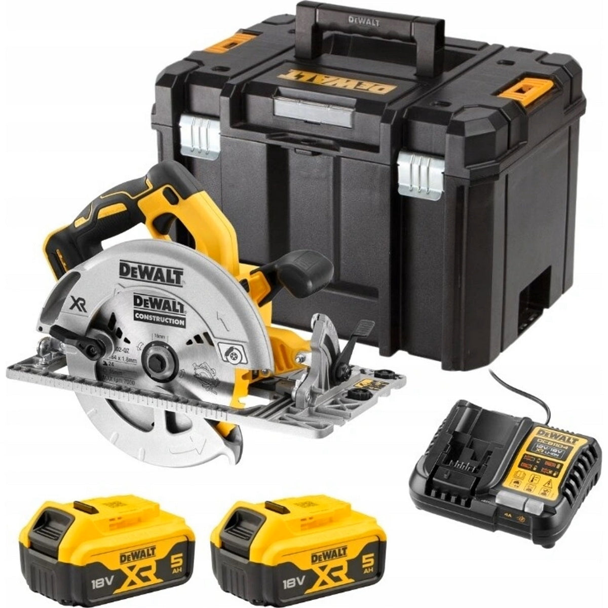 DeWalt DCS570P2-QW 18V XR Brushless Δισκοπρίονο Μπαταρίας 18V Li-Ion 184mm Με 2 Μπατ.5.0Ah Βαλίτσα T-STAK