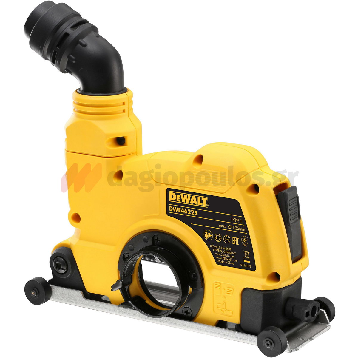 DeWalt DWE46225-XJ Εξάρτημα Απορρόφησης - Εξαγωγής Σκόνης Κοπής Σκυροδέματος Για Γωνιακούς Τροχούς 125mm