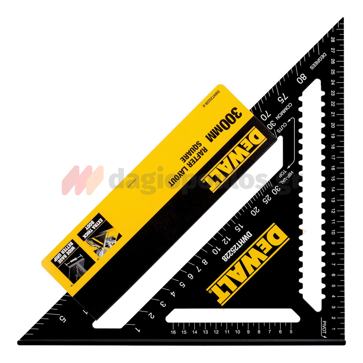 DeWalt DWHT25228-0 Επαγγελματικός Χάρακας - Τρίγωνο - Γωνιόμετρο Μέτρησης & Σχεδιασμού Αλουμινίου 300mm
