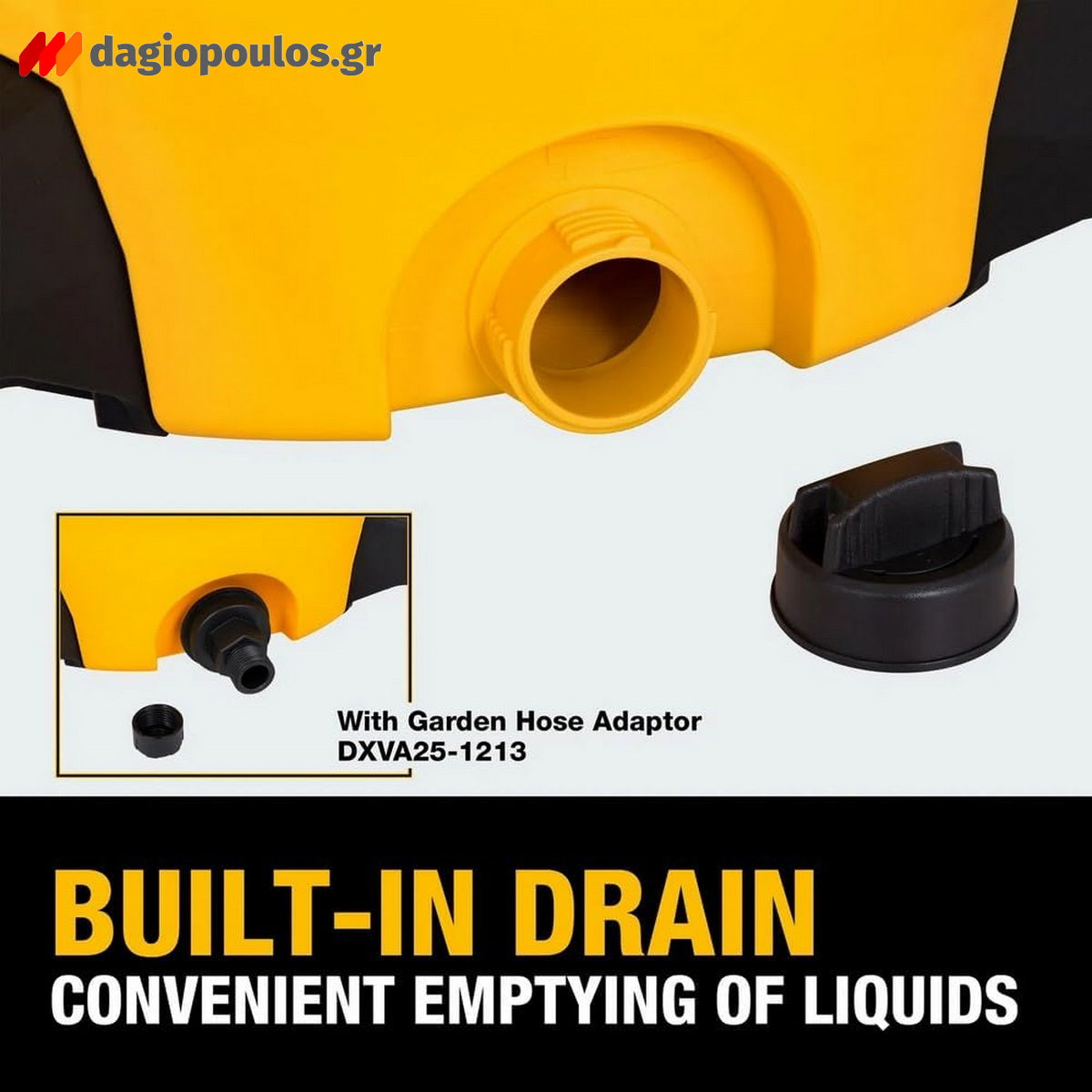 DeWalt DXV61P-QT Ηλεκτρική Σκούπα Υγρών/Στερεών Αθόρυβη 1020W 61Lt