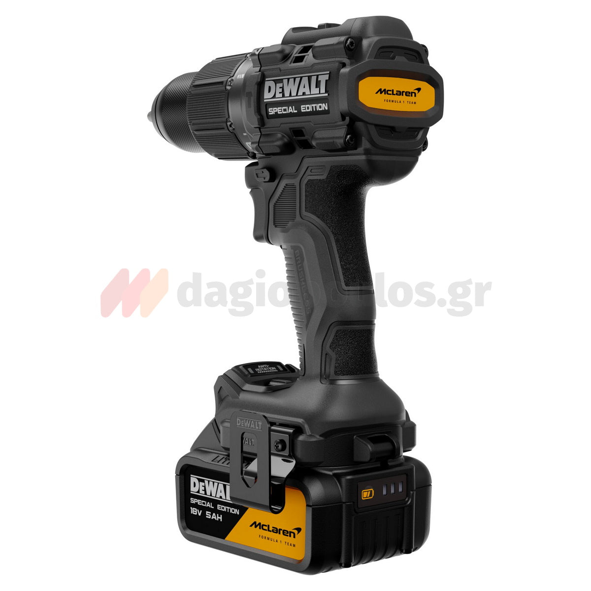DeWalt McLaren DCK2223MP2T-QW Σετ Κρουστικό Δραπανοκατσάβιδο & Γωνιακός Τροχός 18V XR Με 2 Μπατ.5.0Ah-Βαλίτσα Μπαούλο T-Stak