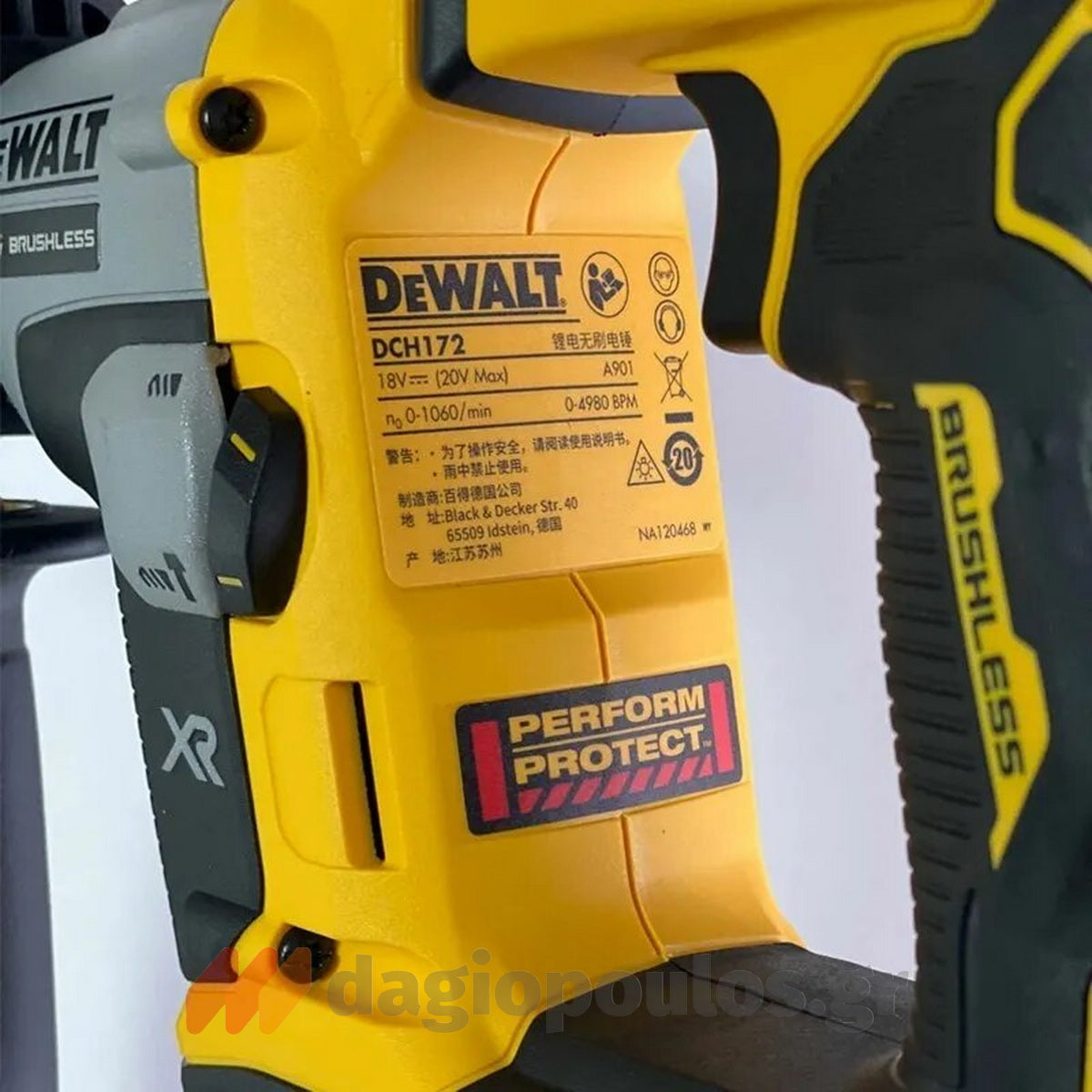 DeWalt DCH172NT-XJ SDS Plus Brushless Πνευματικό Περιστροφικό Σκαπτικό Πιστολέτο 18V Li-Ion 1.4J 1.8kgr SOLO Με Βαλίτσα T-Stak