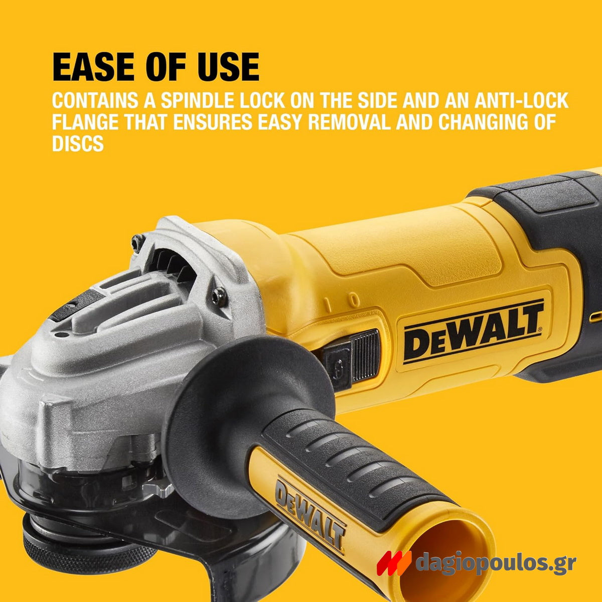 Dewalt DWE4257KT-QS Ηλεκτρικός Γωνιακός Τροχός 1500W 125mm Ρυθμιζόμενος Me Θόλο λείανσης - Βαλίτσα