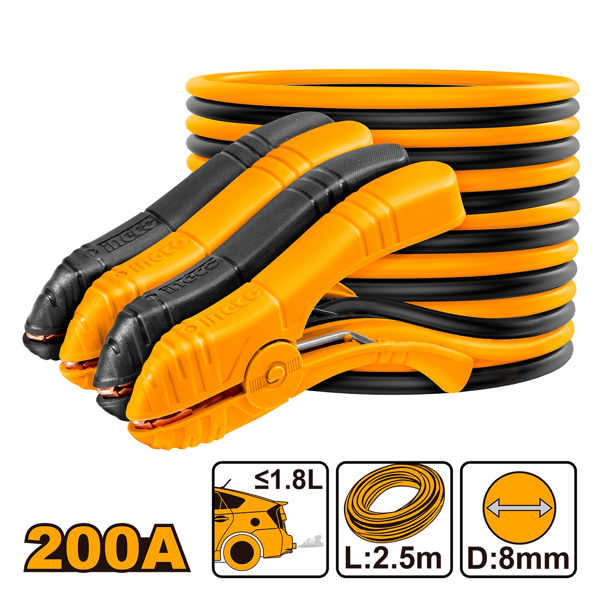 INGCO HBTCP2001 Καλώδια Εκκίνησης Μπαταριών 200A