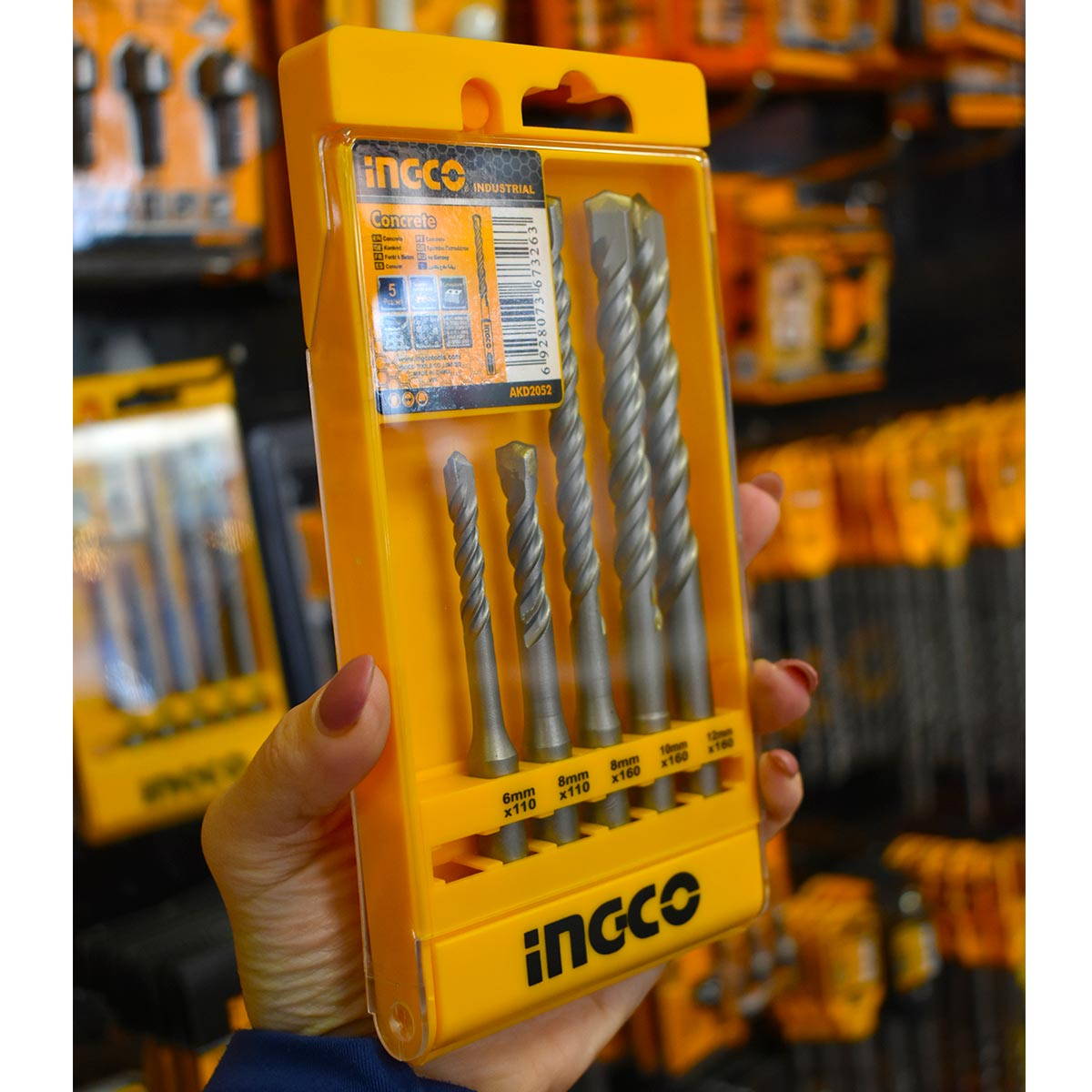 INGCO AKD2052 Τρυπάνια SDS Plus 6-12mm Σετ 5 τεμ.