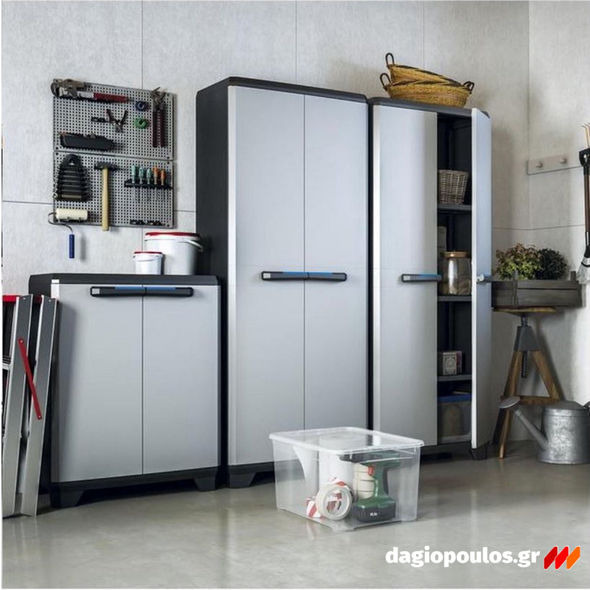 Keter Linear Base Ντουλάπα Χαμηλή Με 1 Ράφι Γκρι Ανοικτό