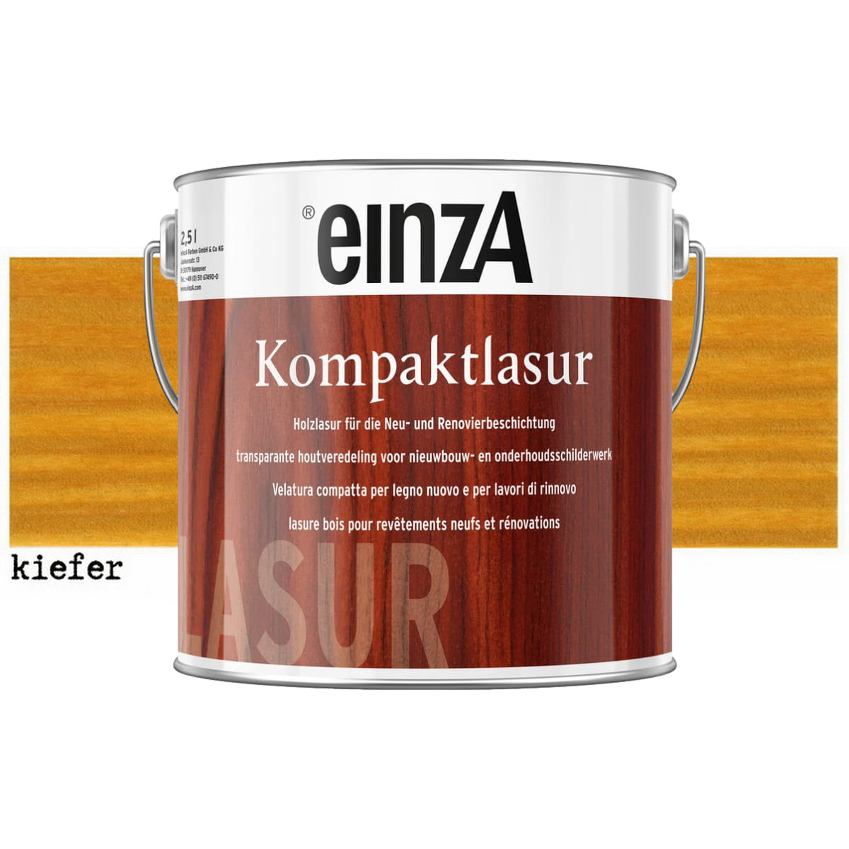 einzA Kompaktlasur Βερνίκι Εμποτισμού Προστασίας Ξύλου Διαλύτου ΠΕΥΚΟ (KLEFER)