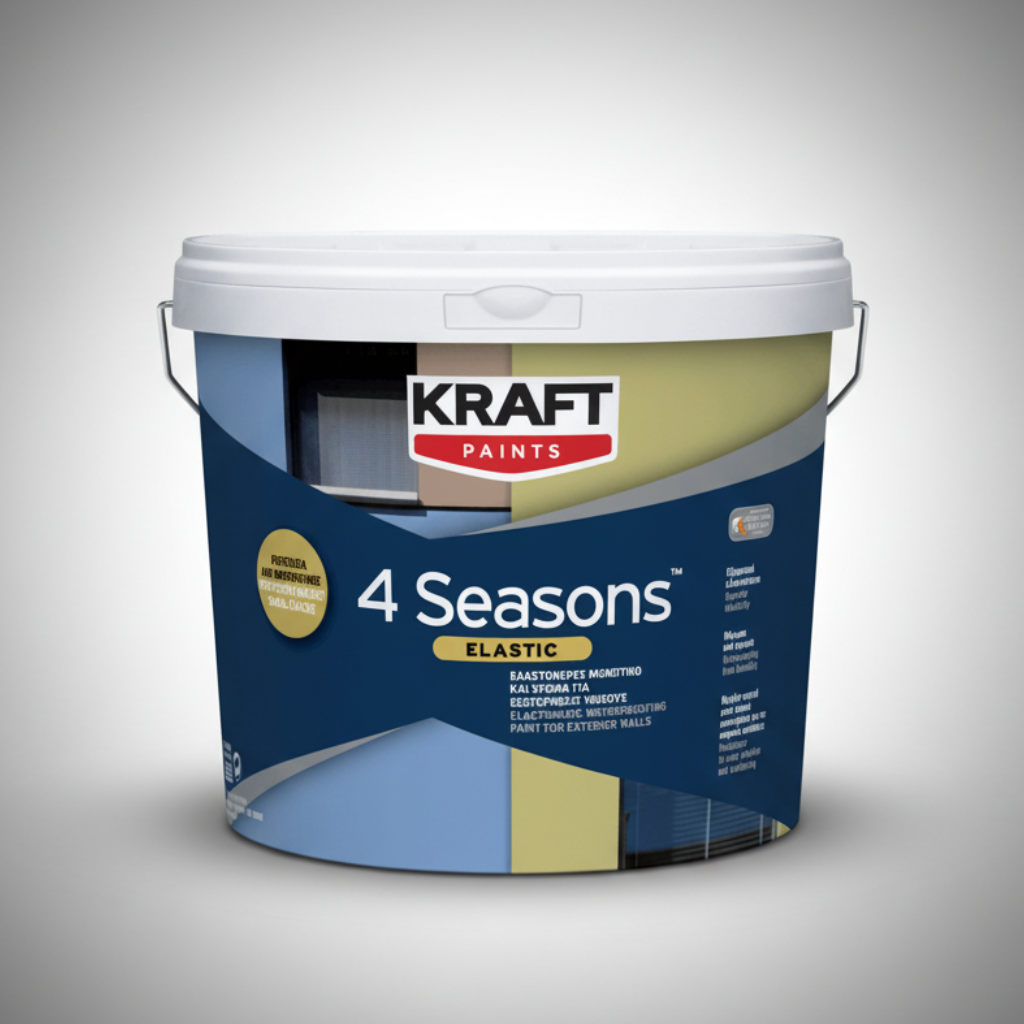 Kraft 4 Season Elastic Αδιάβροχο Ελαστομερές Μονωτικό Χρώμα Καθέτων Επιφανειών