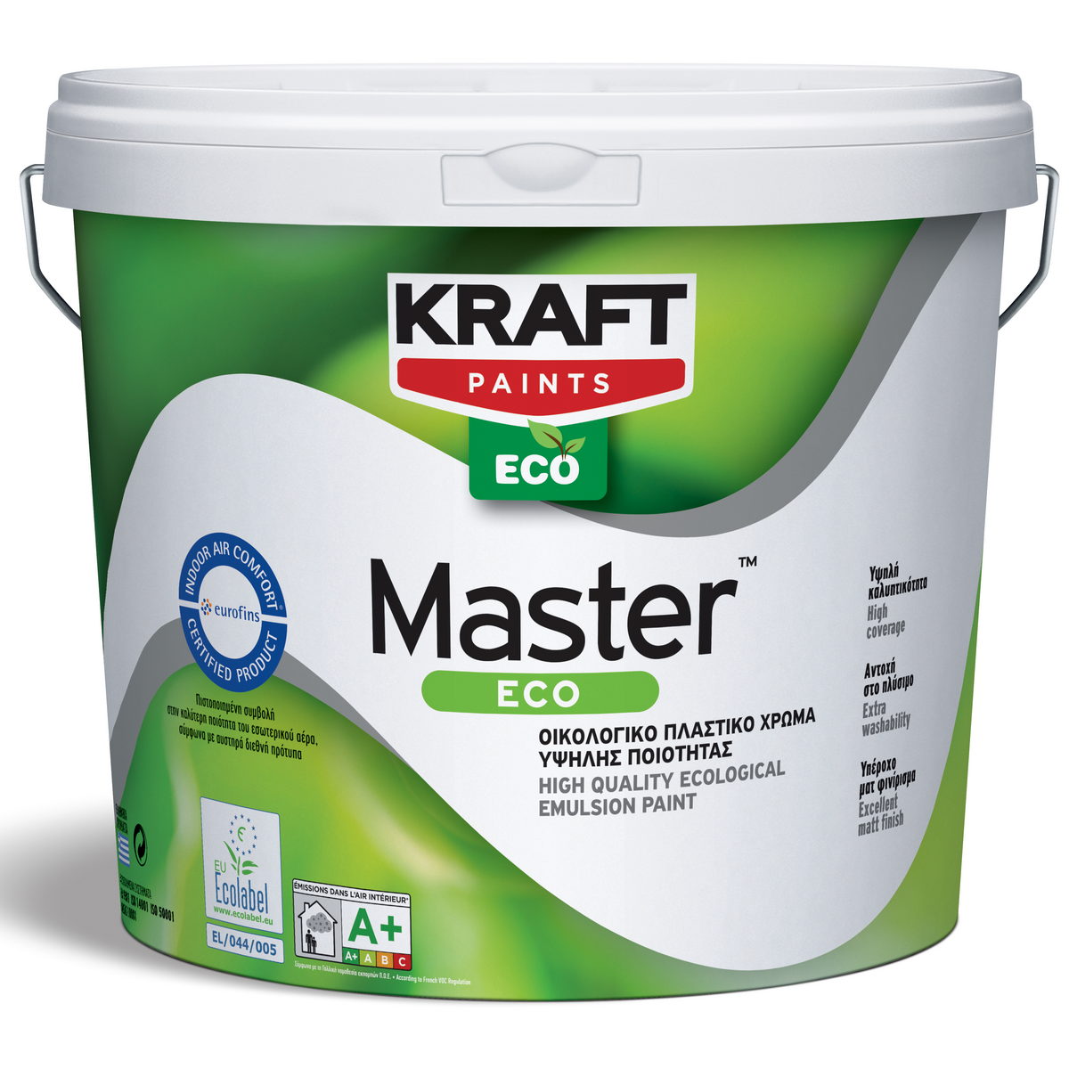 Kraft Master Eco Οικολογικό Πλαστικό Χρώμα Εσωτερικών Τοίχων Υψηλής Ποιότητας Ματ