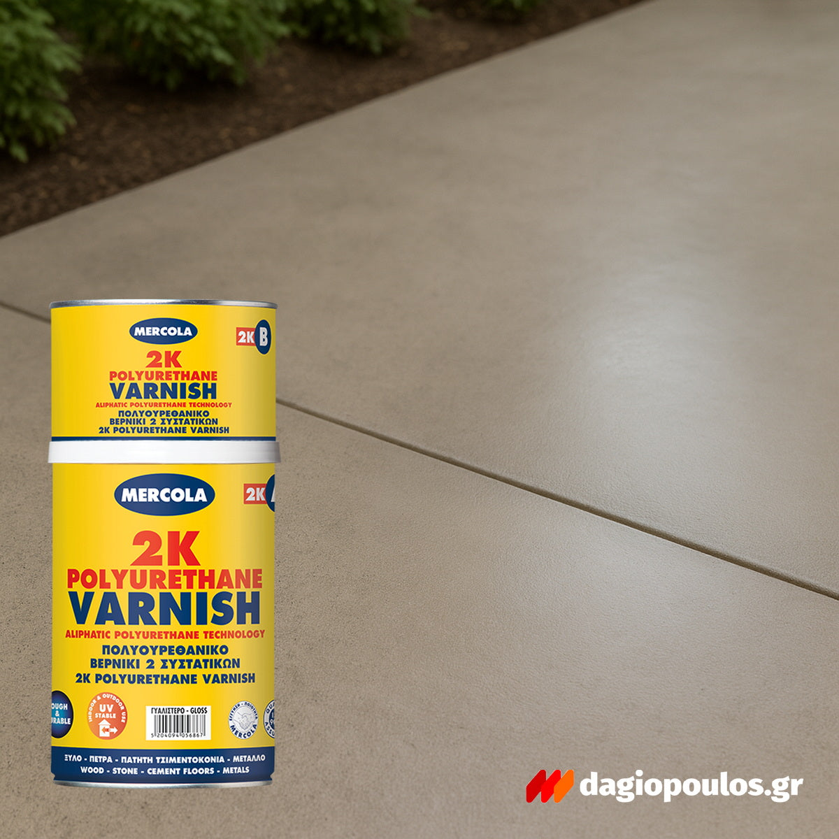 Mercola 2K Polyurethane Varnish Βερνίκι 2 Συστατικών Αλειφατικής Πολυουρεθάνης Διαλύτου Πολλαπλών Εφαρμογών ΣΑΤΙΝΕ