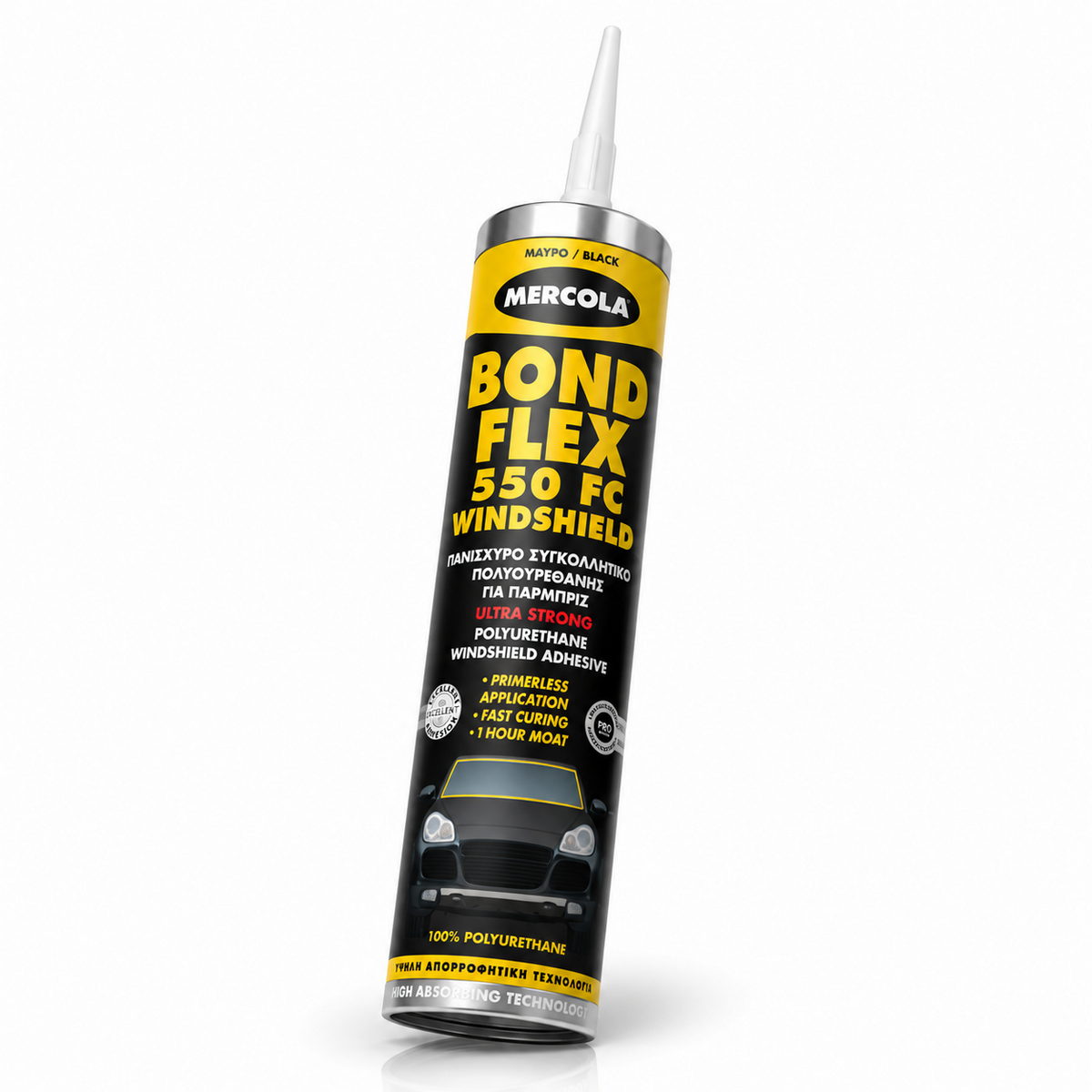 Mercola Bondflex 550 FC Windshield Συγκολλητικό Πολυουρεθάνης Για Παρμπριζ Χωρίς Αστάρι ΜΑΥΡΗ