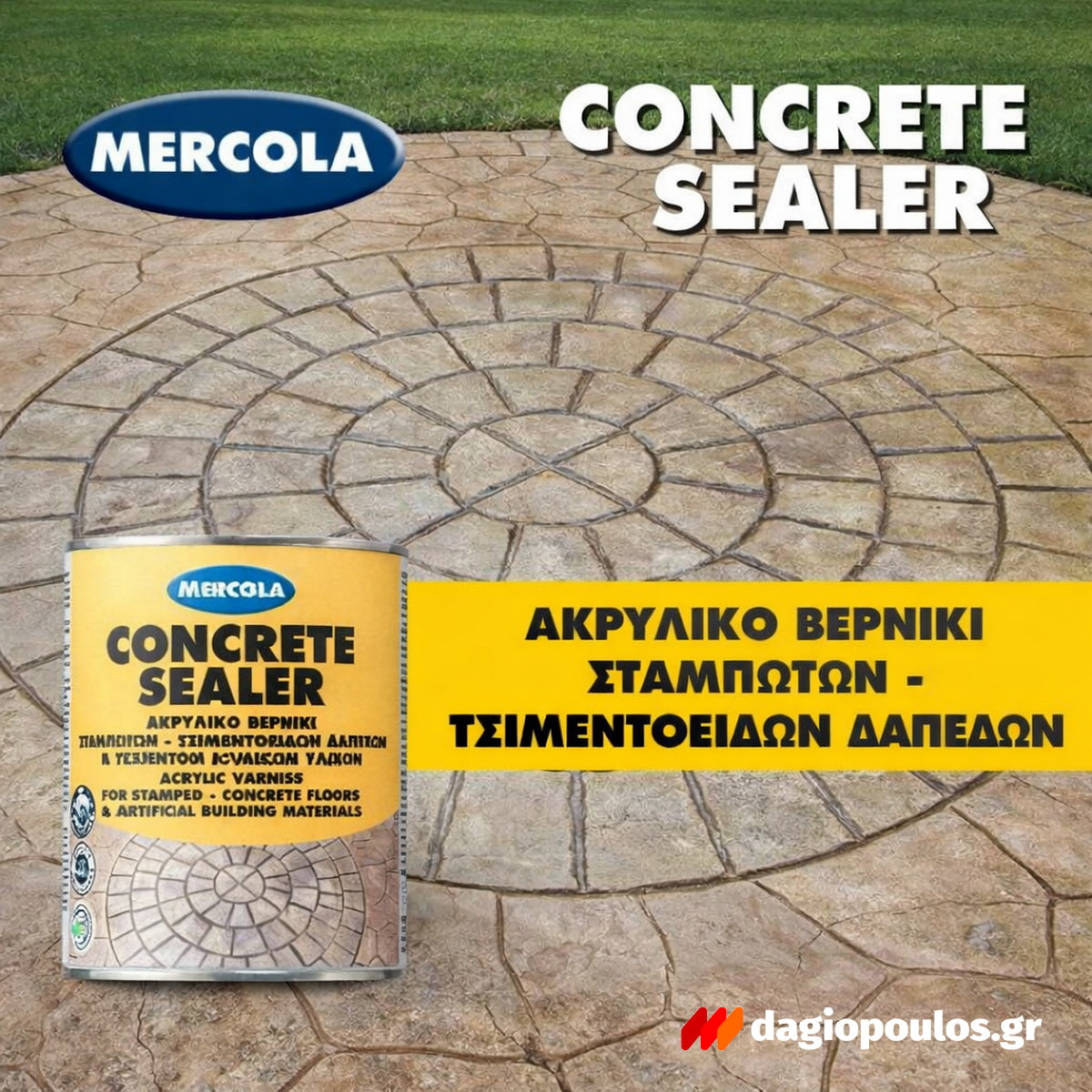 Mercola CONCRETE SEALER HS Βερνίκι Διαλύτου Σταμπωτών & Βιομηχανικών Δαπέδων ΕΝΙΣΧΥΜΕΝΟ Διαφανές Ημιματ