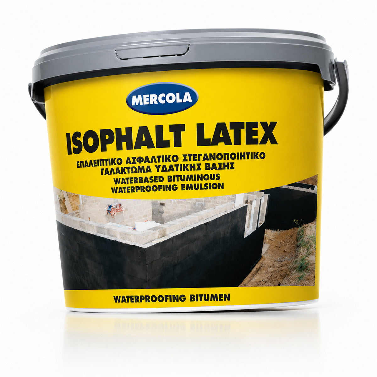 Mercola Isophalt Latex Επαλειφόμενο Ασφαλτικό Στεγανωτικό Γαλάκτωμα Νερού Μαύρο