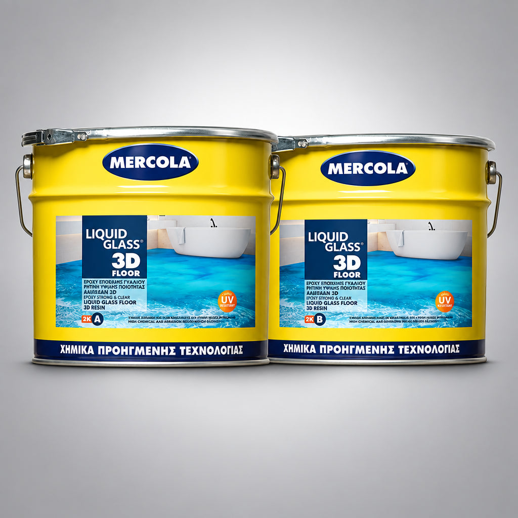 Mercola Liquid Glass 3D Ισχυρή Υπερδιάφανη Εποξειδική Ρητίνη Υγρού Γυαλιού Για Δάπεδα 3D