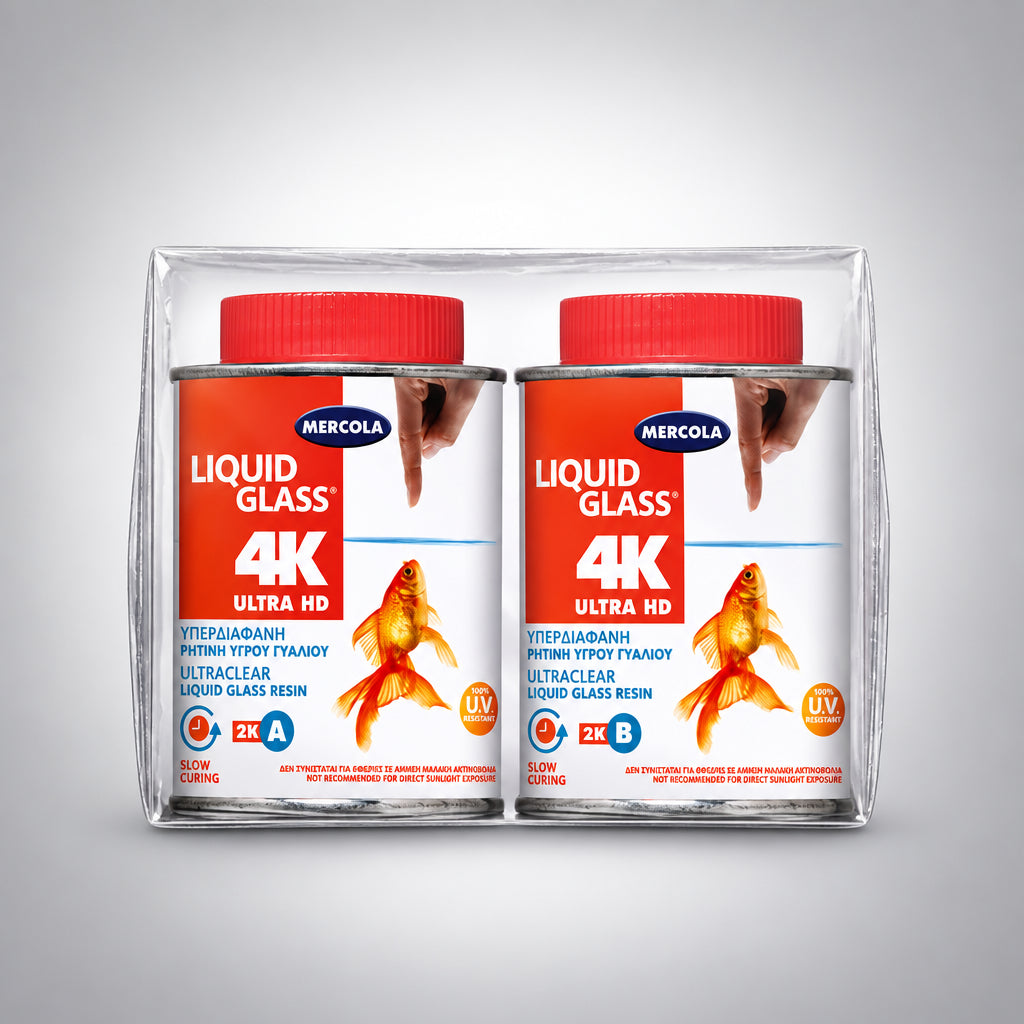 Mercola LIQUID GLASS 4K Διάφανη Εποξειδική Ρητίνη Υγρού Γυαλιού Με Απίστευτη Διαφάνεια και Ευκρίνεια - Αργής Ωρίμανσης