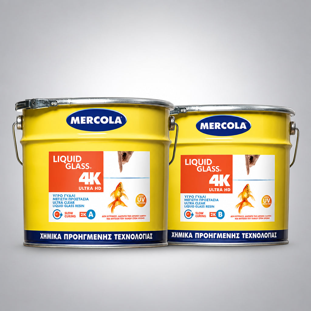 Mercola LIQUID GLASS 4K Διάφανη Εποξειδική Ρητίνη Υγρού Γυαλιού Με Απίστευτη Διαφάνεια και Ευκρίνεια - Αργής Ωρίμανσης