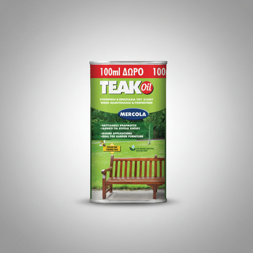 Mercola Teak Oil Λάδι Συντήρησης & Προστασίας Ξύλων & Επίπλων Κήπου Ματ ΑΧΡΩΜΟ