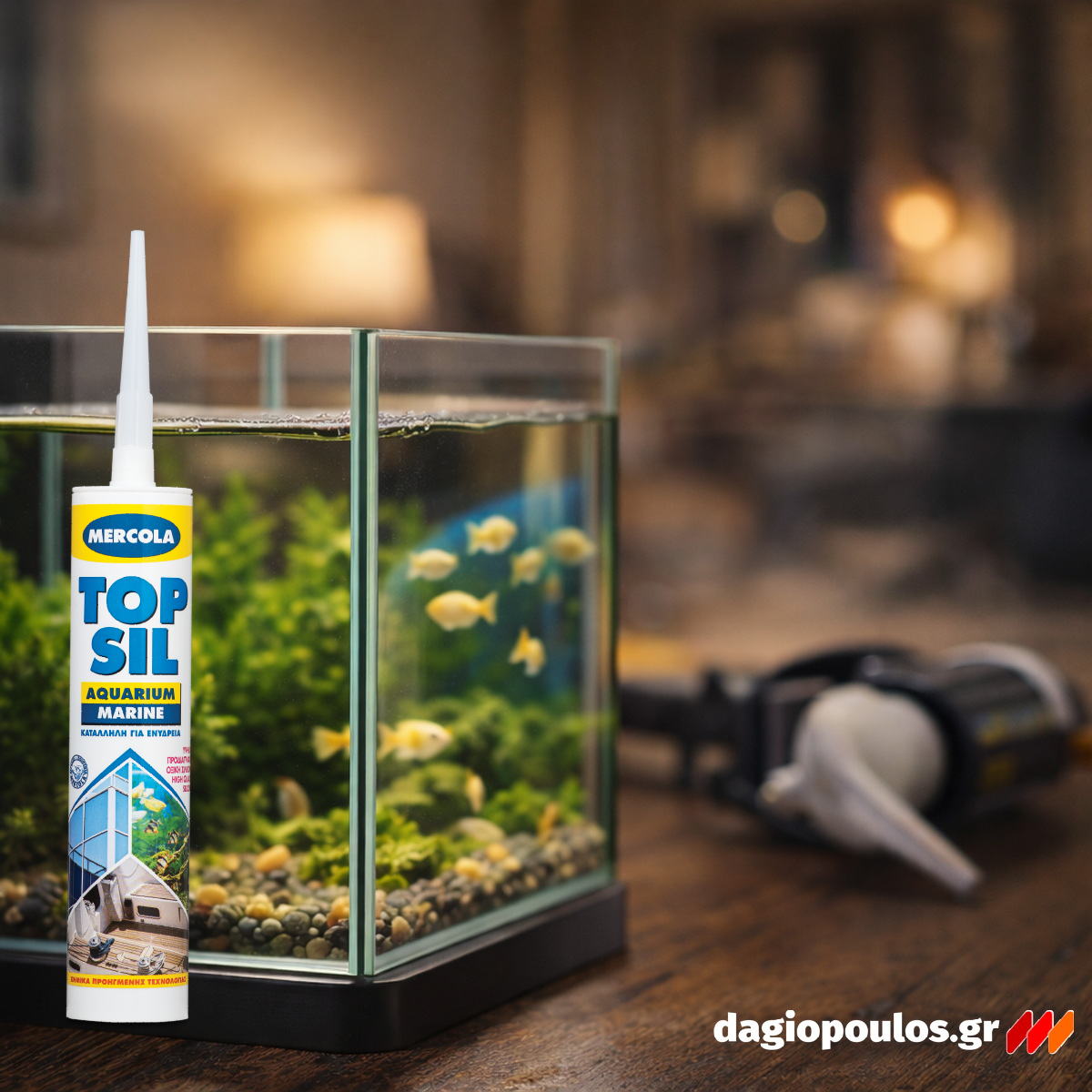 Mercola Topsil Aquarium Marine Ενισχυμένη Όξινη Σιλικόνη Ναυτιλιακών Προδιαγραφών - Ενυδρείων ΔΙΑΦΑΝΗΣ