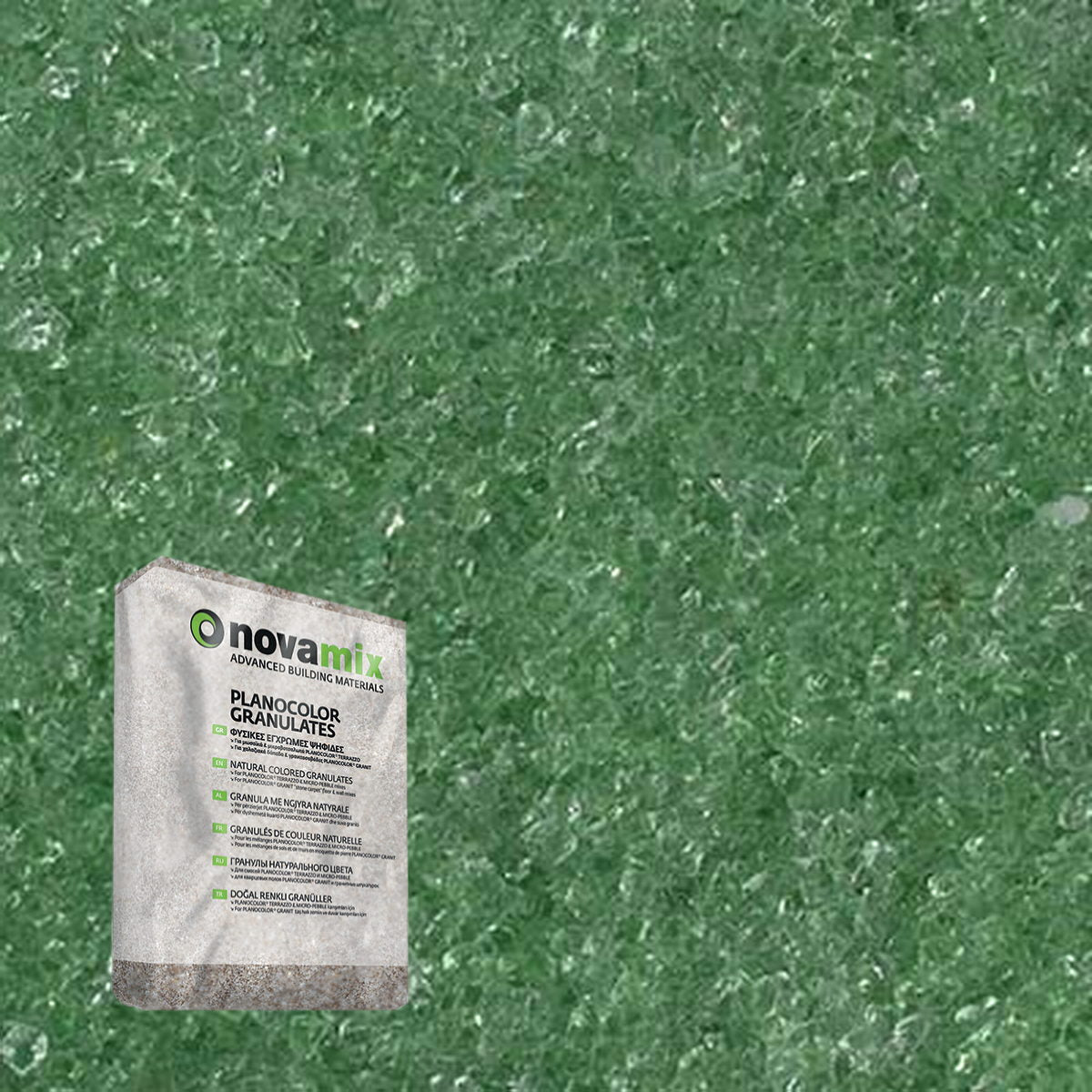 Novamix Planocolor Granulates RC Glass Ψηφίδες Κρυστάλλου 920 GREEN 40