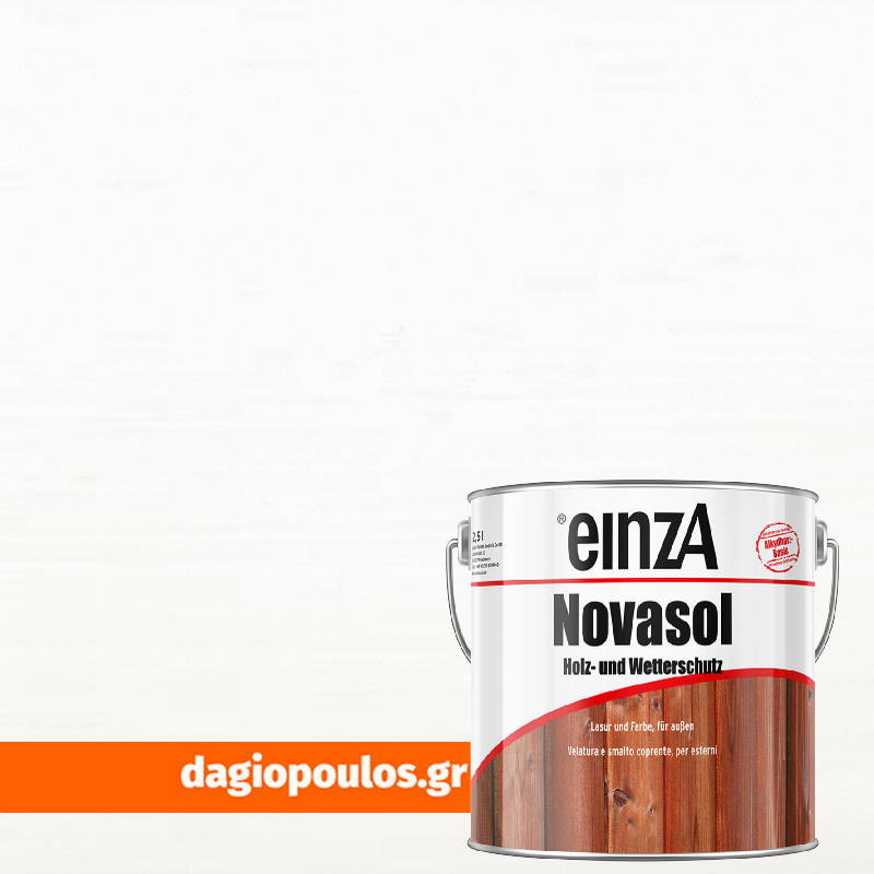 einzA Novasol Holz- und Wetterschutz Lasur Weiß Deckend Βερνίκι - Λάδι Gel Εμποτισμού Ξύλου ΛΕΥΚΟ