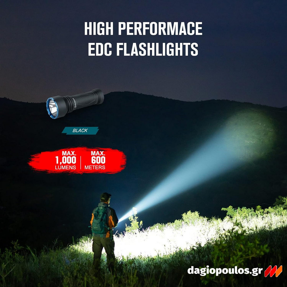 Olight Javelot Mini Φακός Μεγάλης Εμβέλειας 1000 Lumens