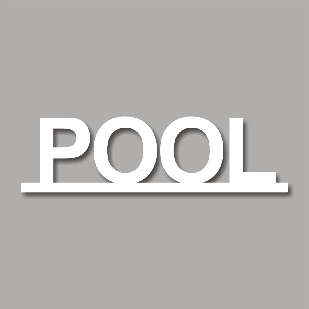 Πινακίδα Σήμανσης "Pool" Πισίνας Ξενοδοχείων 3mm ΜΑΥΡΟ