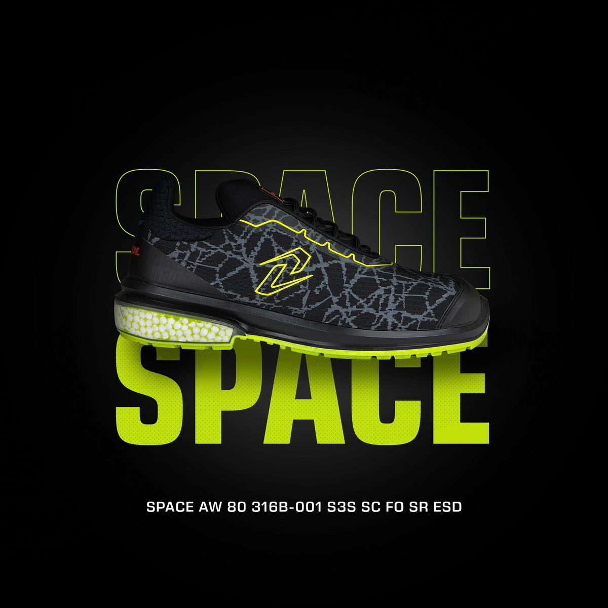 Pezzol Space AW 80 S3S SC FO SR ESD Παπούτσια Ασφαλείας Εργαζομένων Με Προστασία Ιταλίας