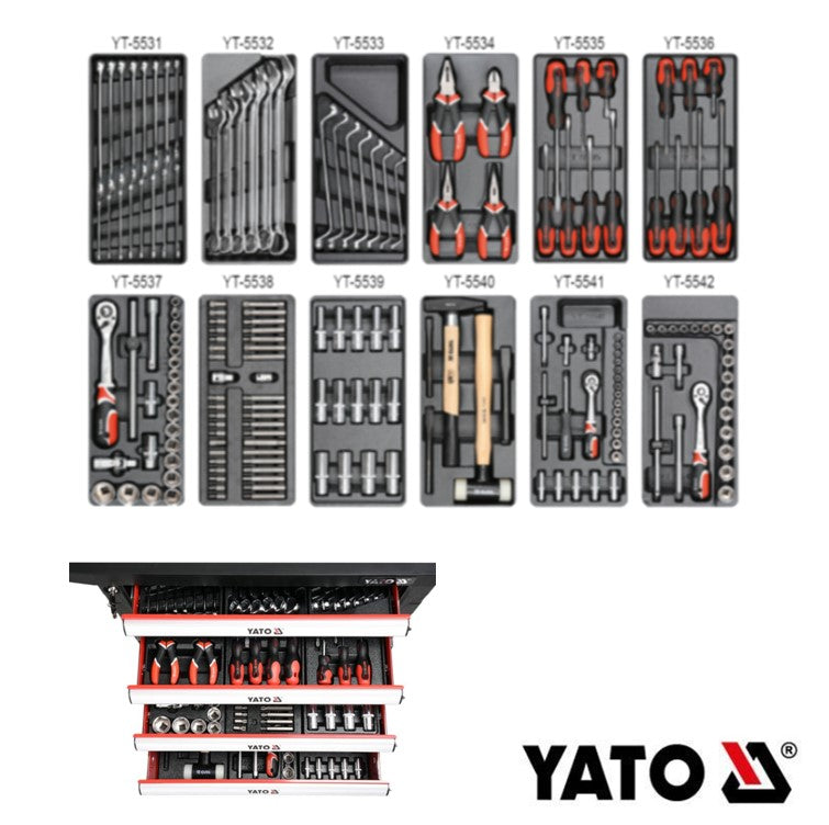 Yato YT-55300 Εργαλειοφόρος Τροχήλατος 6 Συρταριών Με Συλλογή 177 Εργαλείων