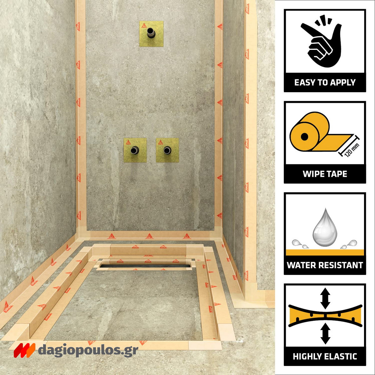 Sika SealTape F Στεγανοποιητική Σφραγιστική Ταινία Γεφύρωσης Ρωγμών ΡΟΛΟ 25mtr