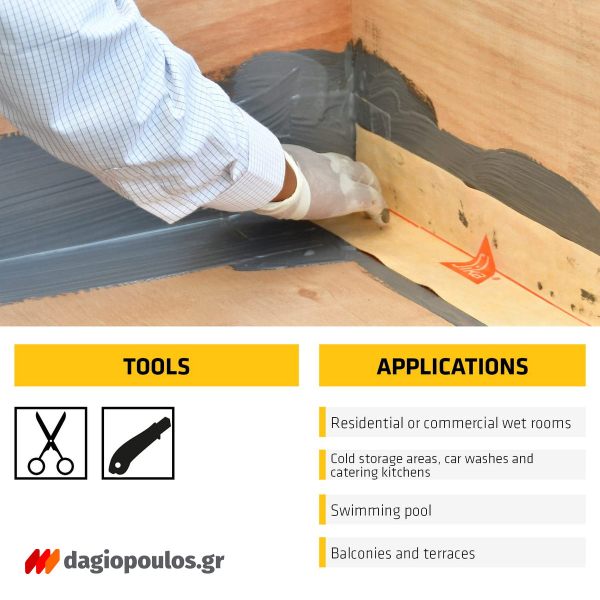 Sika SealTape F Στεγανοποιητική Σφραγιστική Ταινία Γεφύρωσης Ρωγμών ΡΟΛΟ 25mtr