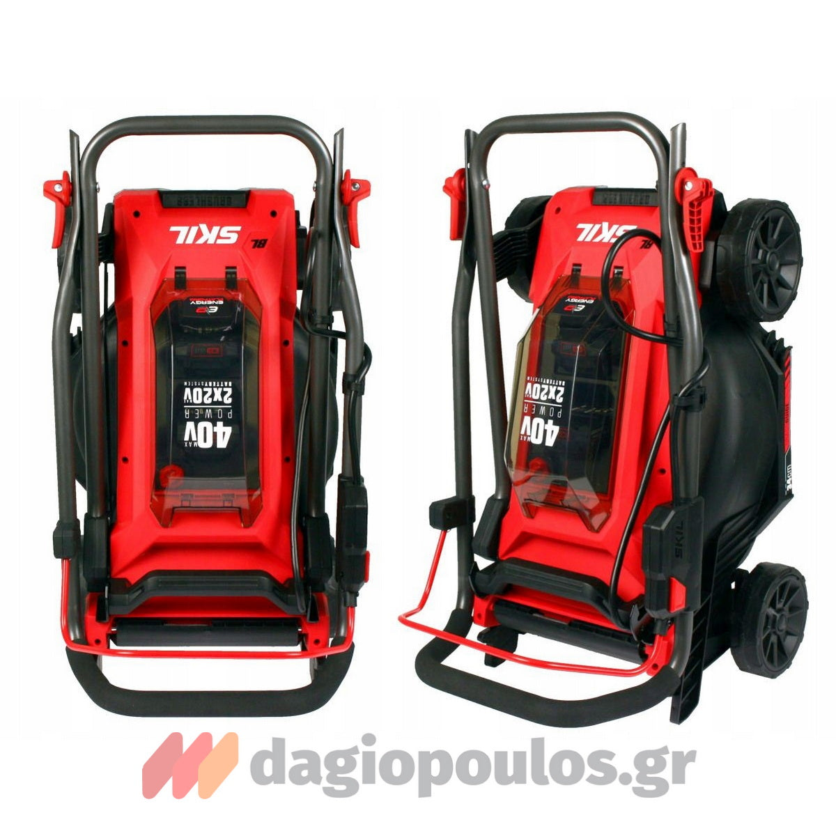 Skil Σετ Μηχανή Γκαζόν 0130 CA - Χλοοκοπτικό Μεσινέζας 0230 CA Με 2 Μπατ.4.0Ah - Φορτιστή