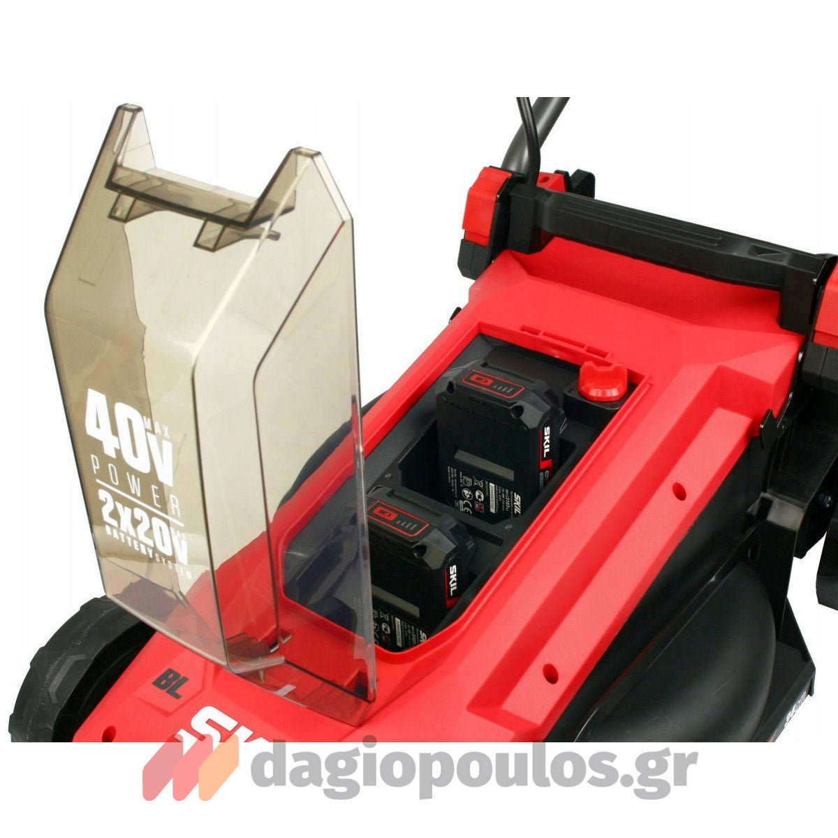 Skil Σετ Μηχανή Γκαζόν 0130 CA - Χλοοκοπτικό Μεσινέζας 0230 CA Με 2 Μπατ.4.0Ah - Φορτιστή