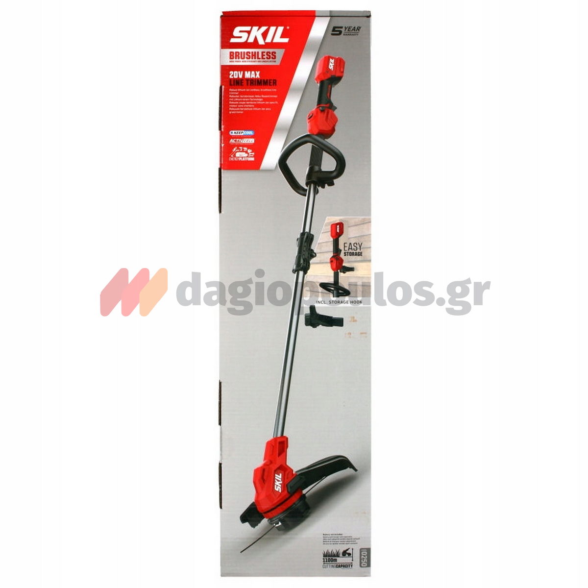 Skil 0250 CA 20V Max Brushless Θαμνοκοπτικό Χορτοκοπτικό Μπαταρίας 18V Li-Ion Με Μπαταρία 4.0Ah