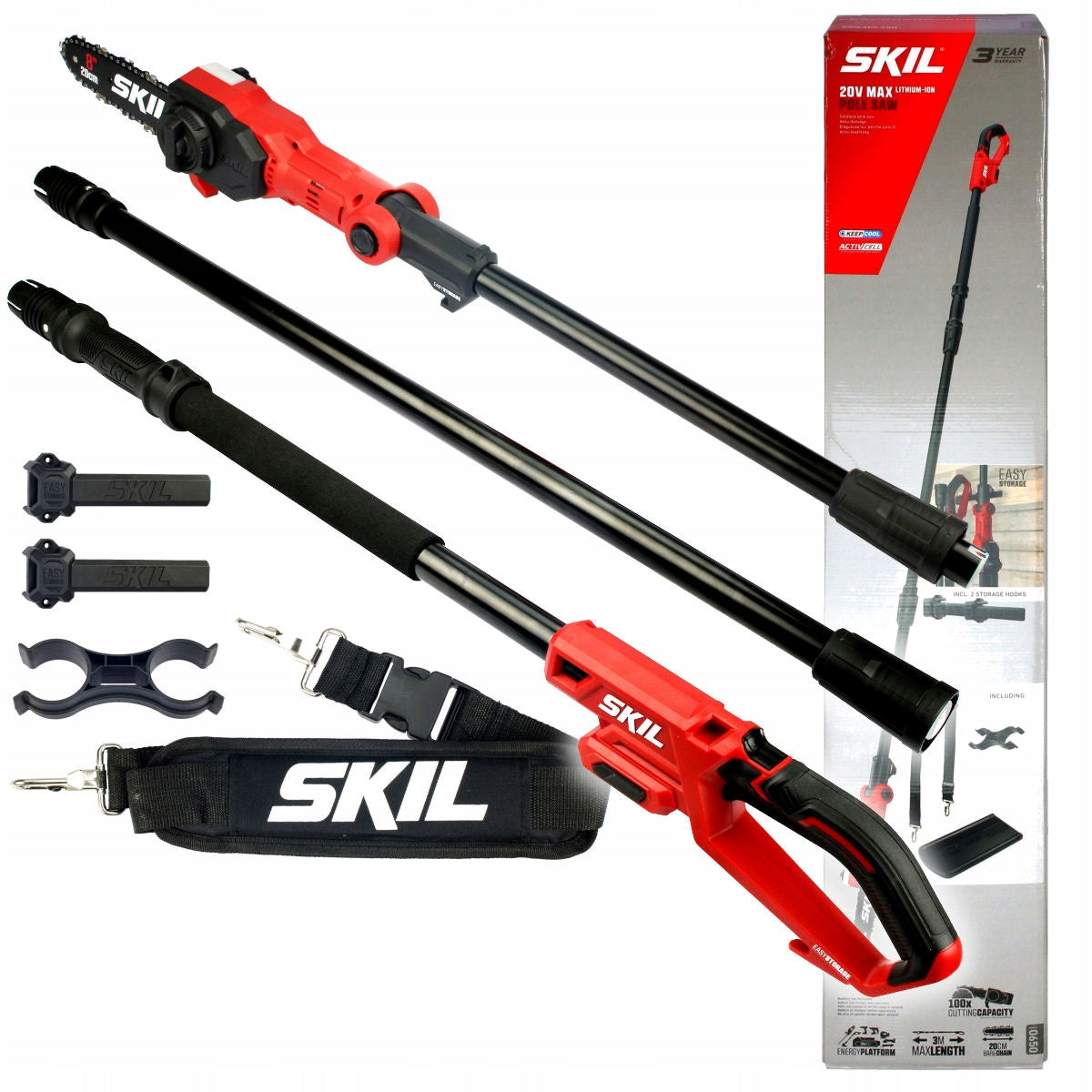 Skil 0650 CA 20V Max Αλυσοπρίονο Τηλεσκοπικό Μπαταρίας 18V Li-Ion 20cm Με Μπαταρία 4.0Ah