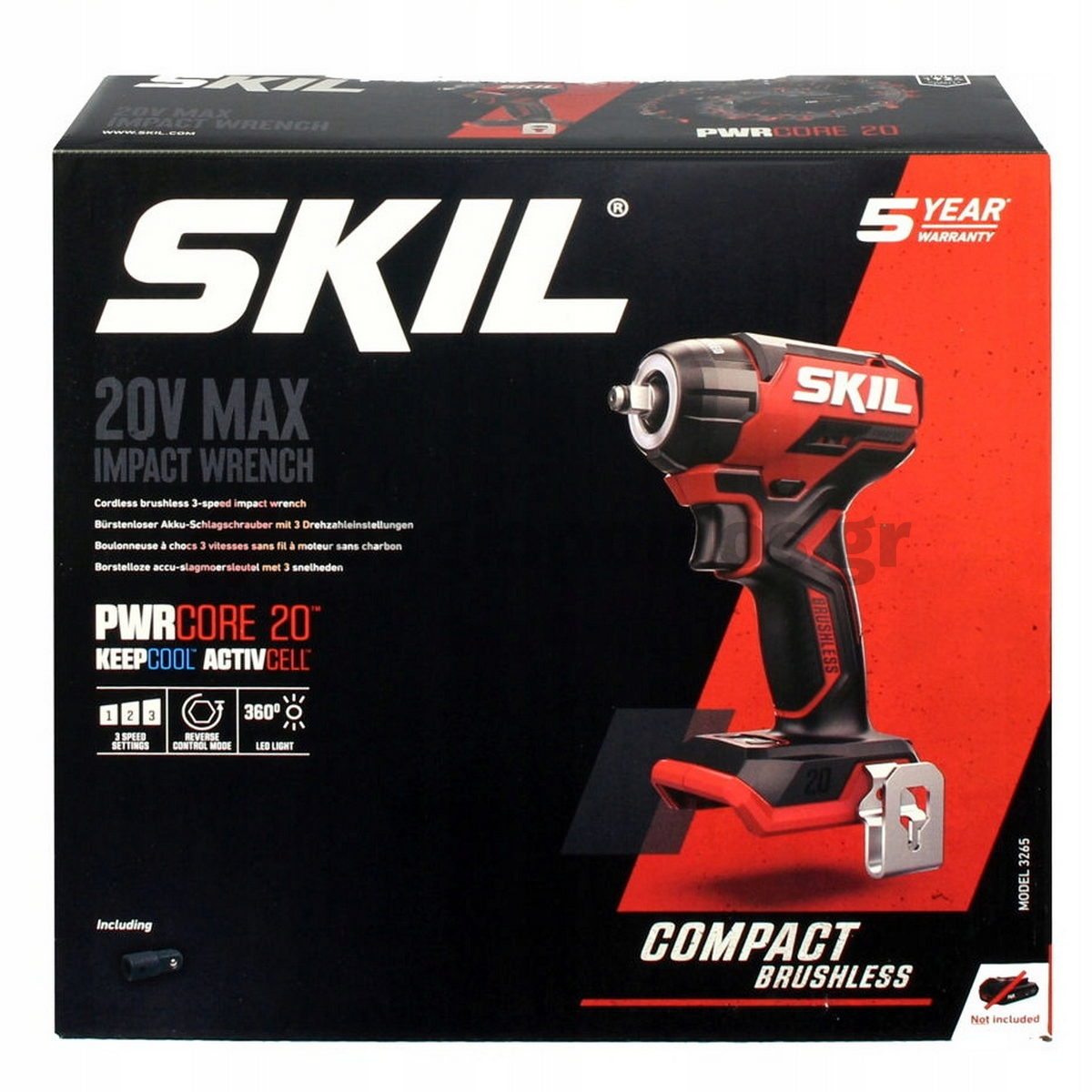 Skil 3265 CA 20V Max Brushless Μπουλονόκλειδο Μπαταρίας 20V Li-Ion & 3110 AA Μπαταρία 2.5Ah Φορτιστής