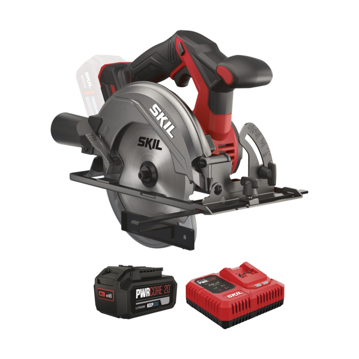 Skil 3550 CA 20V Max Brushless Δισκοπρίονο Μπαταρίας 18V Li-Ion 165mm Με 3111 AA Μπαταρία 4.0Ah - Φορτιστή