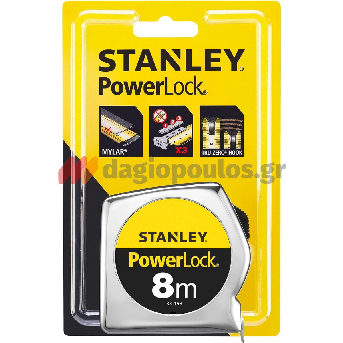 Stanley 1-33-198 Powerlock Μέτρο Ρολό (Μετροταινία) 8mtr x 25mm