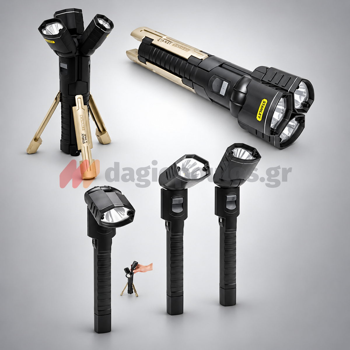 Stanley 1-95-155 Φακός Χειρός LED Με Τρίποδο 3 Σε 1 100 Lumens