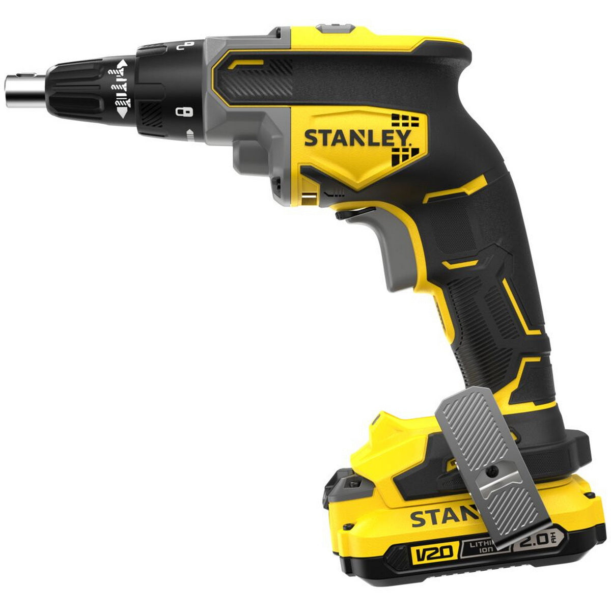 Stanley SFMCK367M2T-QS V20 Συλλογή Brushless Πνευματικό Πιστολέτο, Γωνιακός Τροχός, Κατσαβίδι Γυψοσανίδας 2 Μπατ.4.0Ah, Φορτιστής, Βαλίτσα ProStack