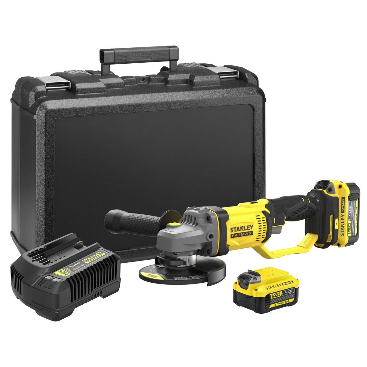 Stanley SFMCG400M2K-QW Fatmax®V20 Γωνιακός Τροχός 18V Li-Ion 125mm Με 2 Μπαταρίες 4.0Ah & Βαλίτσα T-Stak