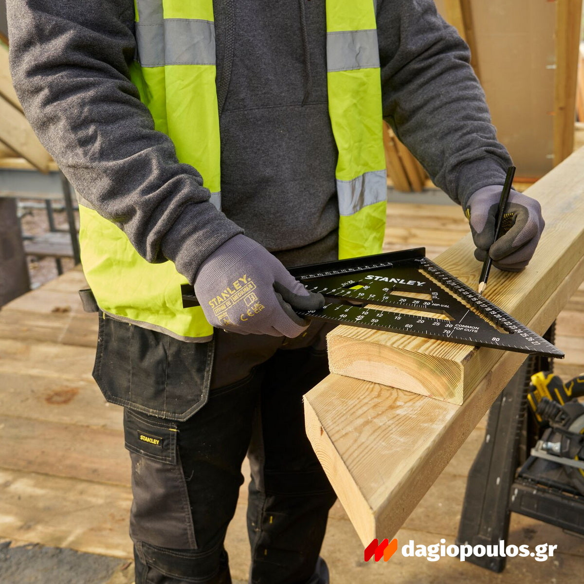 Stanley STHT46102-0 FATMAX® QUICKSQUARE® Επαγγελματικός Χάρακας - Τρίγωνο - Γωνιόμετρο Μέτρησης & Σχεδιασμού Αλουμινίου 300mm
