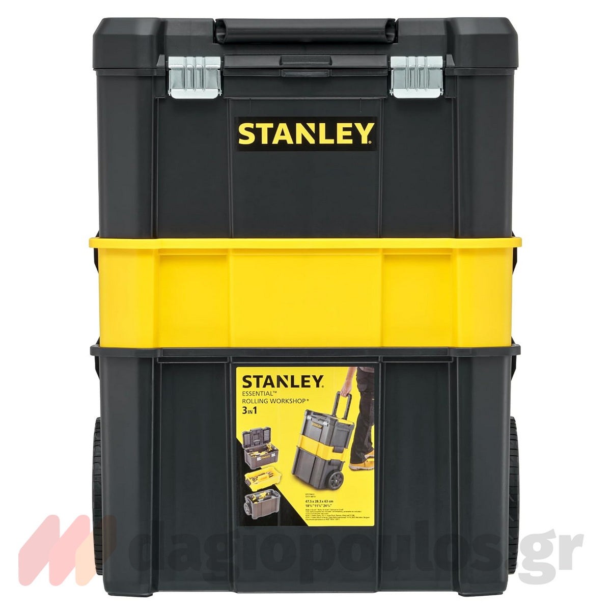 Stanley STST1-80151 Essential Επαγγελματική Εργαλειοθήκη - Εργαλειοφόρος Τροχήλατος 3 Σε 1