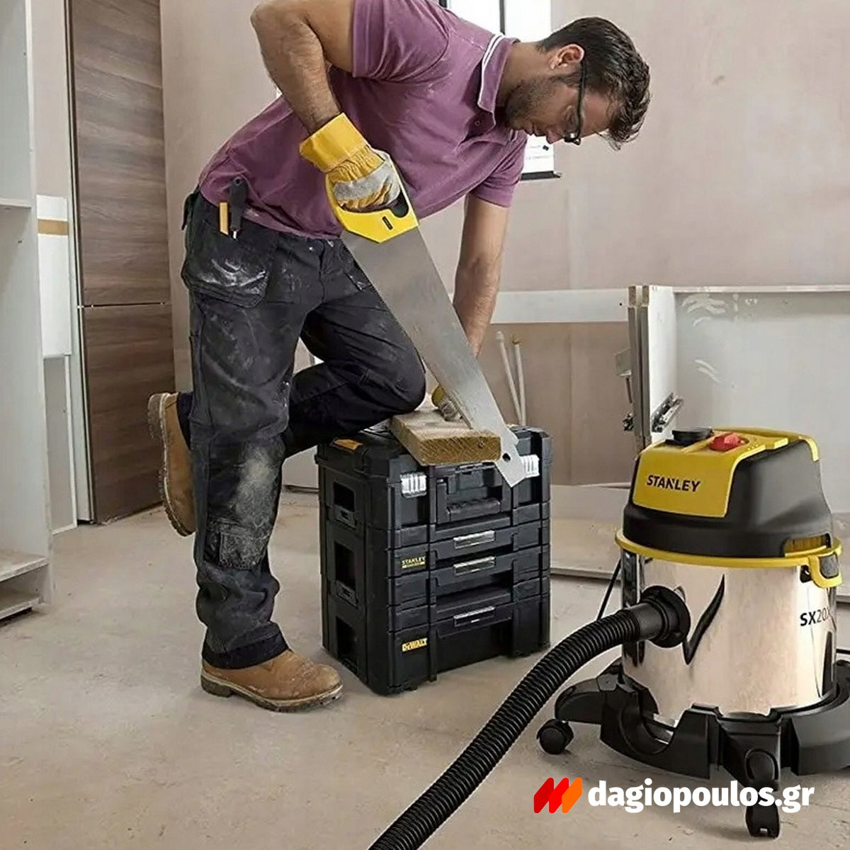 Stanley SXVC20XTE Επαγγελματική Ηλεκτρική Σκούπα Υγρών / Στερεών 1400W Με Δοχείο 20Ltr