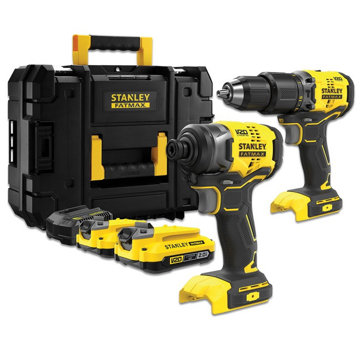 Stanley SFMCK461D2T-QW Fatmax V20 Συλλογή Brushless Κρουστικό Δραπανοκατσάβιδο-Παλμικό Κατσαβίδι Μπαταρίας 18V Li-Ion-2 Μπατ.2.0Ah-Βαλίτσα