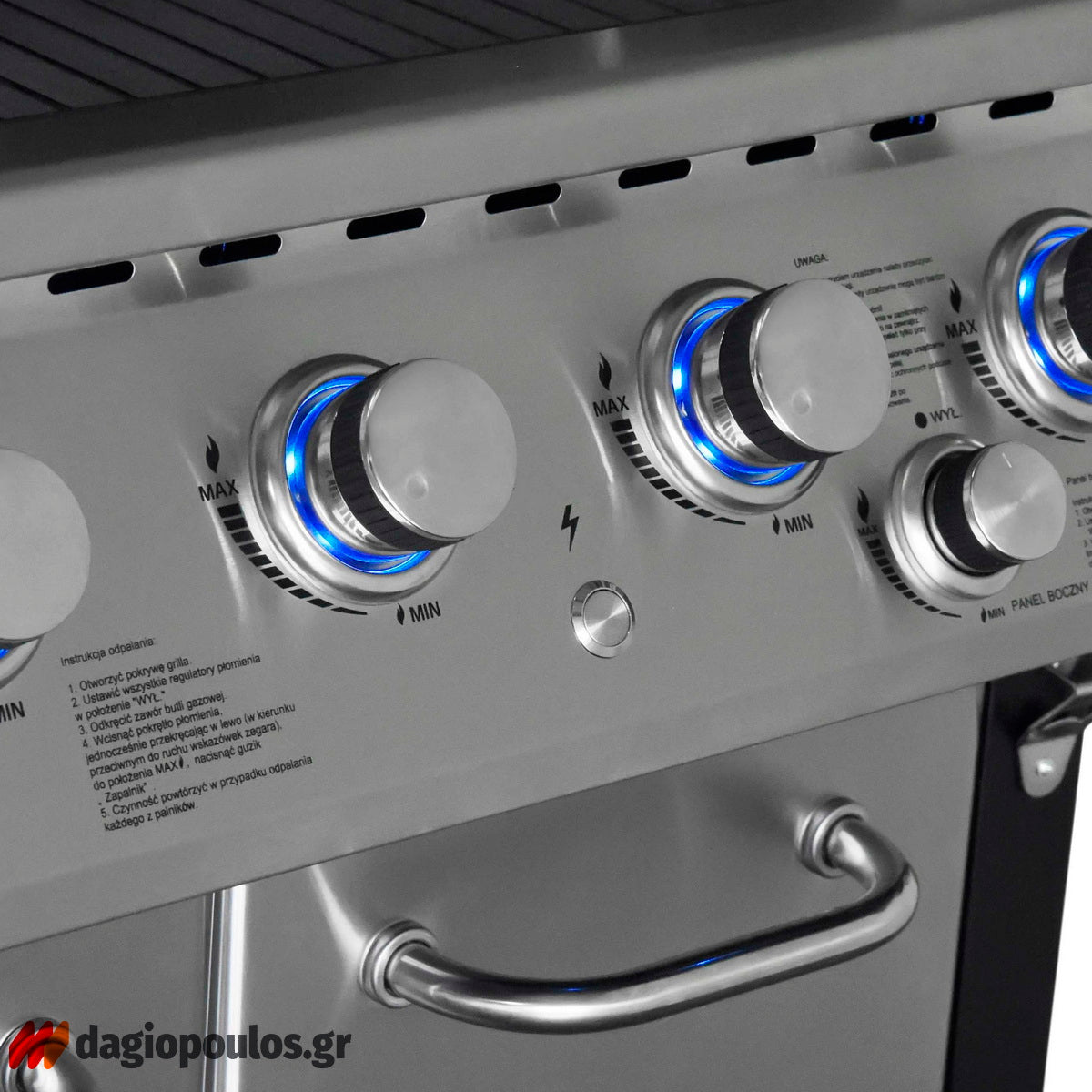 Thermogatz GS GRILL SUPERIOR ΙΝΟΧ BBQ Ψησταριά Υγραερίου 4+1+1 Εστιών 21kWkW