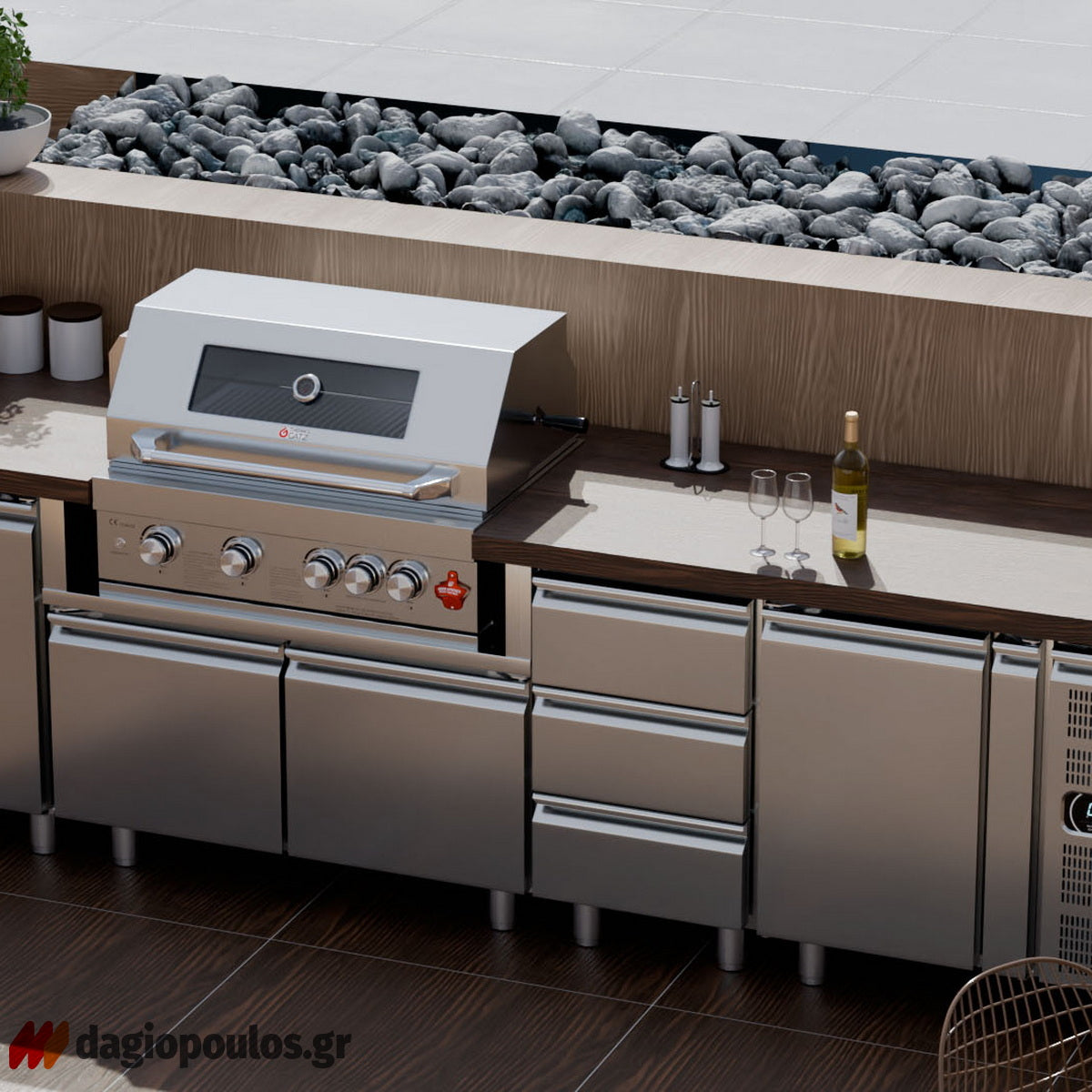 Thermogatz SEMI-PROF TGH-BI-B4-G BBQ Ψησταριά Υγραερίου 4+1 Εστιών 19.3kW