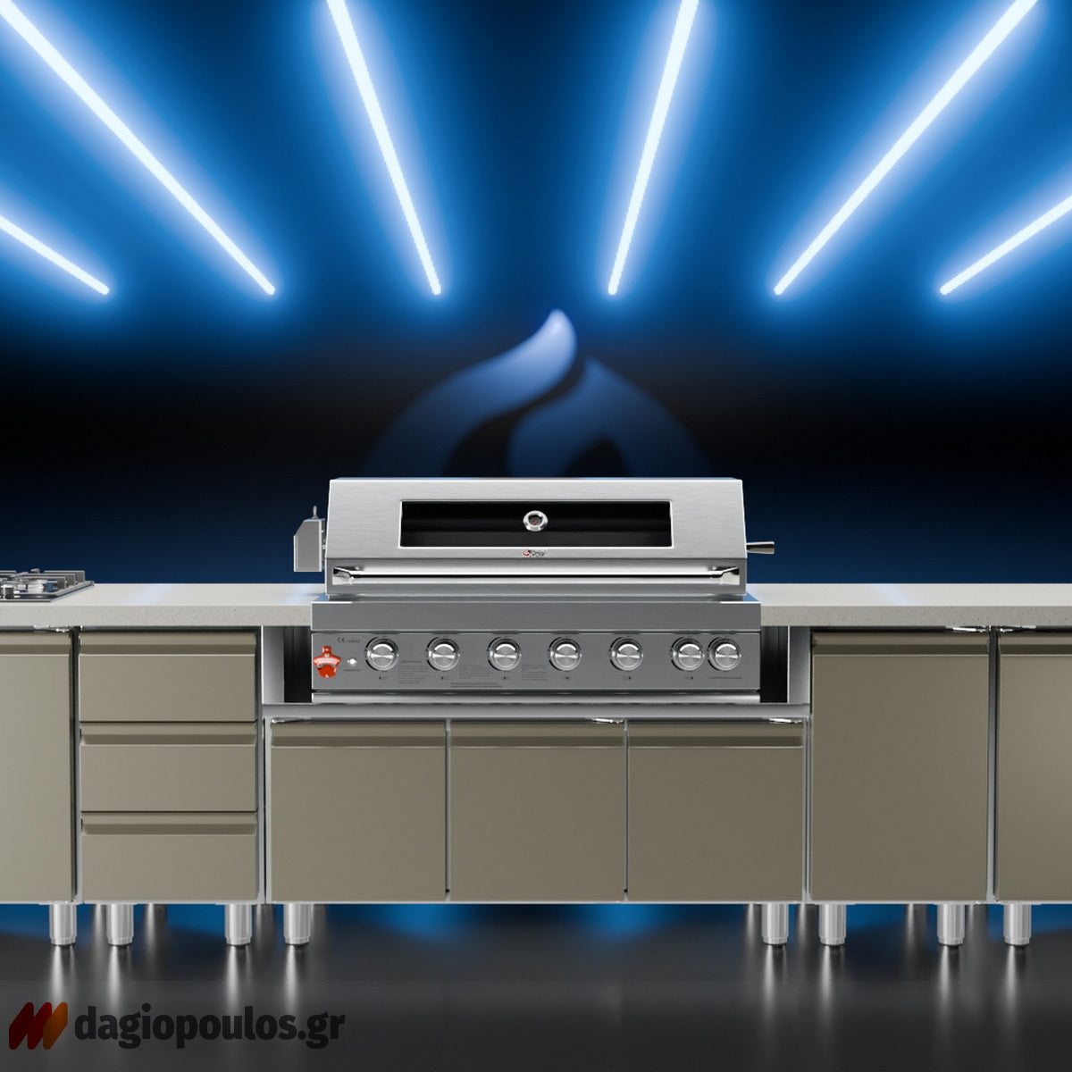 Thermogatz SEMI-PROF TGH-BI-B8B-G BBQ Ψησταριά Υγραερίου 6+1 Εστιών 26.7kW